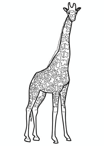 Cute Giraffe Coloring Page